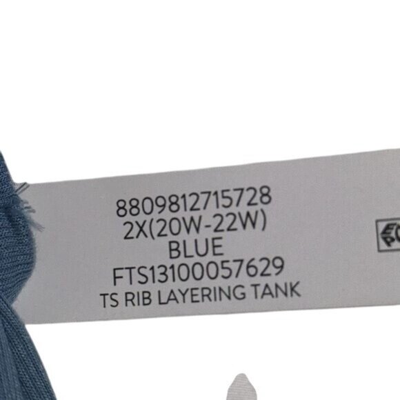 Terra & Sky Womens Blue Sleeveless Tank Top Size 2X Soft Rayon Blend Lightweight - Picture 7 of 7